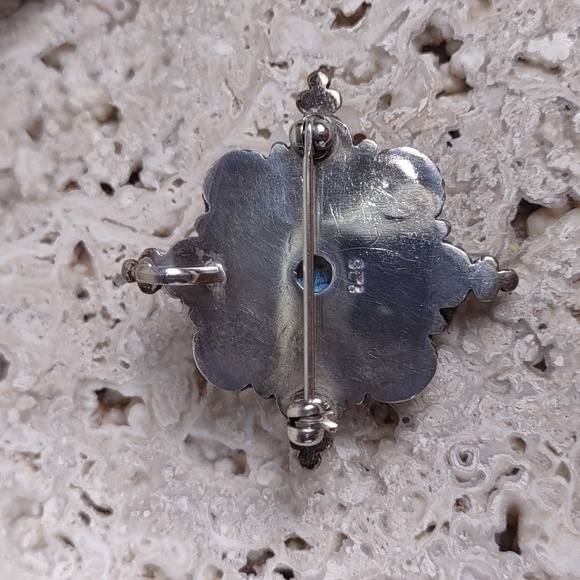 Sterling Silver/Gemstone Convertible Pendant-Brooch - Picture 2 of 5